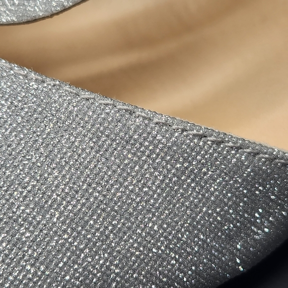 Ron White Dress Sandals 7 Silver Glitter Beverly Wedding Made Italy New $495 - Picture 4 of 15